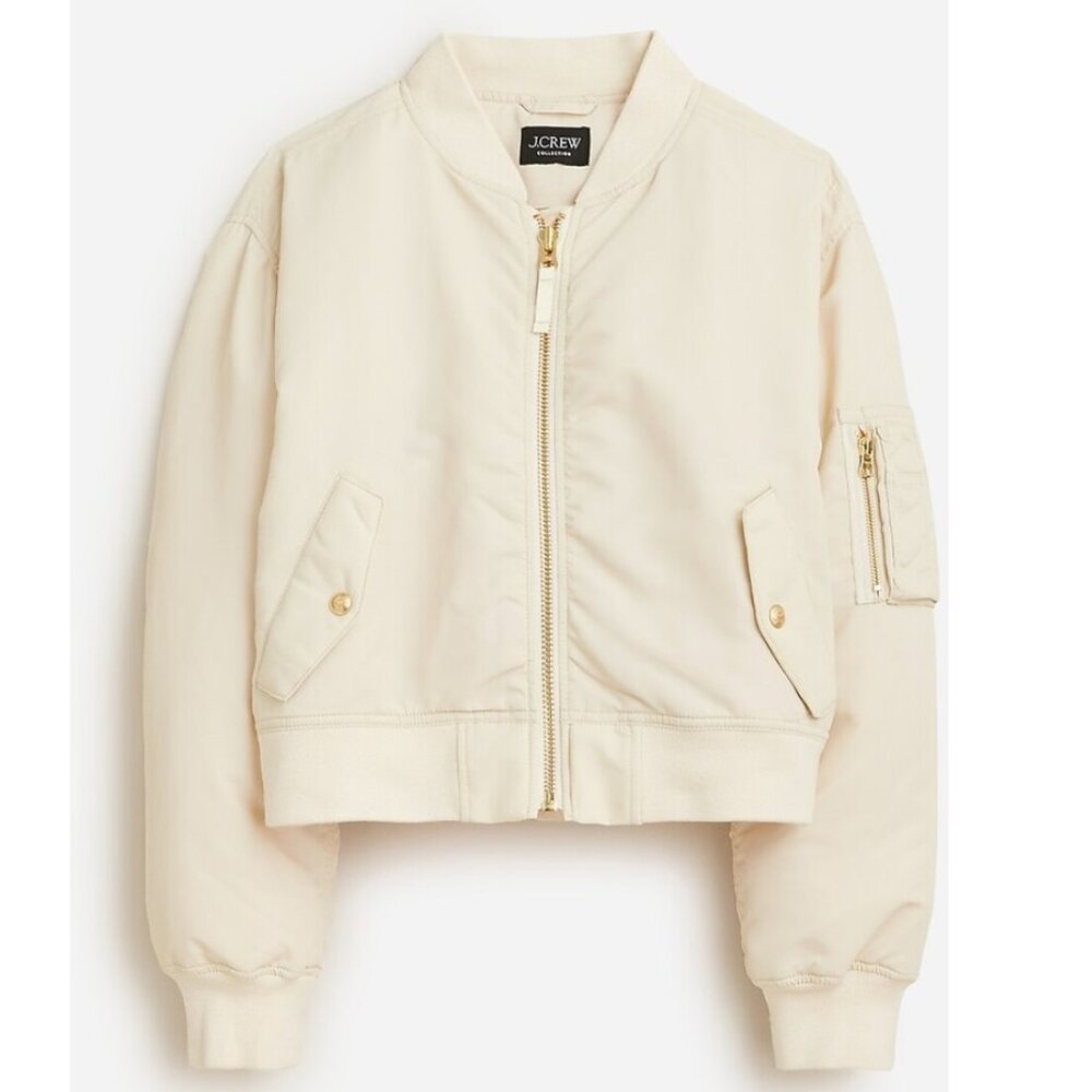 Lightweight shiny nylon bomber